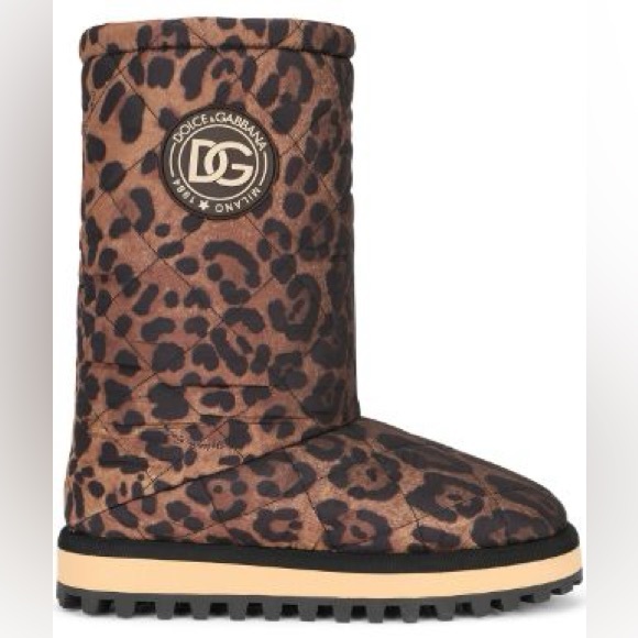 Dolce & Gabbana City Leopard-Print Boots Men’s Size EU 45/US 12